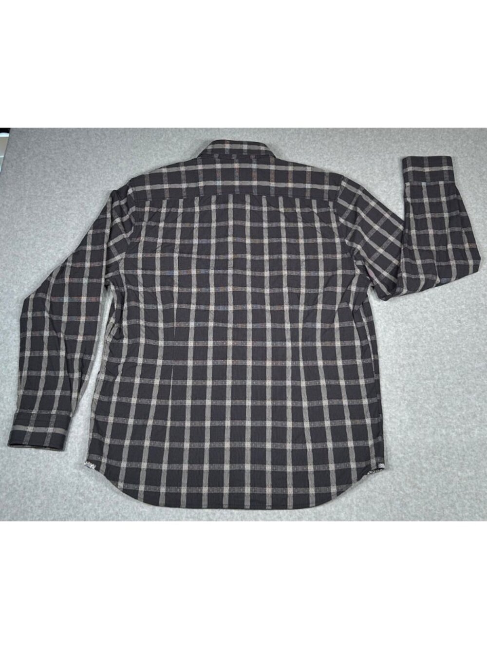 Robert Graham Men's 2XL Plaid Button Down Shirt Long Sleeve Charcoal Gray Black - Picture 7 of 7